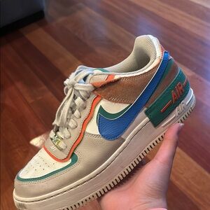 Nike Blue and Orange Sneakers Air Force 1